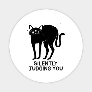 funny cat judging you Magnet